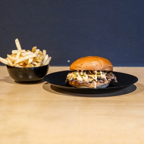 beef burger menu