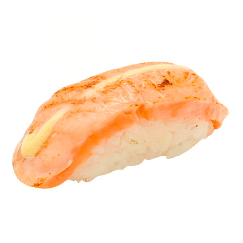 Flamed sake nigiri