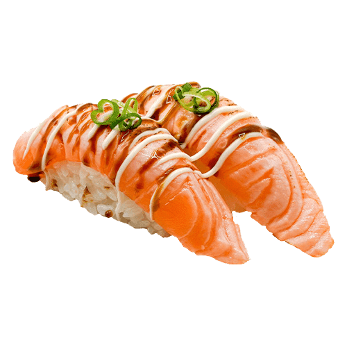 Nigiri flamed salmon