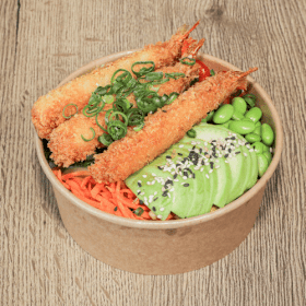 Poké bowl ebi tempura