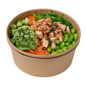 Poké bowl gebakken zalm