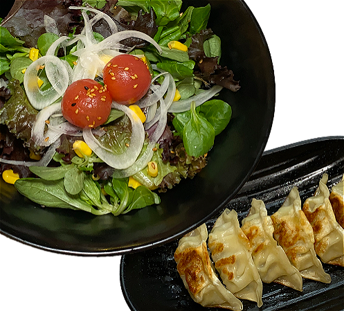 Mixed Salad with Chicken Gyoza