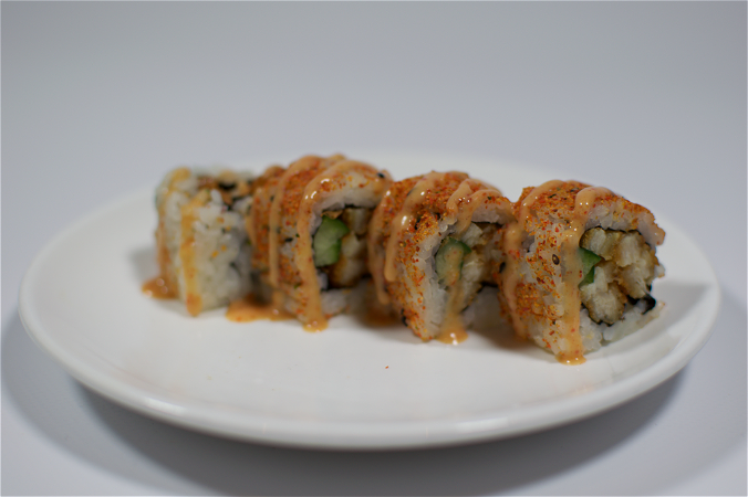 Spicy chicken uramaki