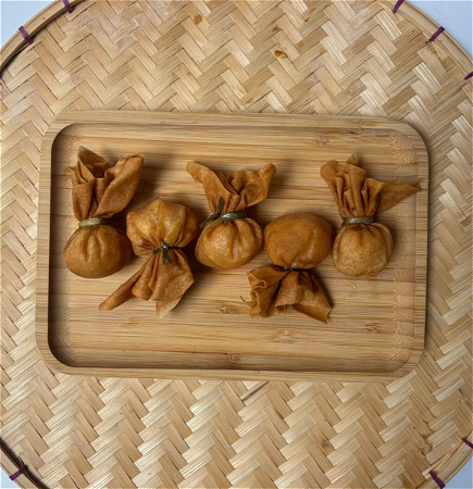 Money bags met seafood 5 st.