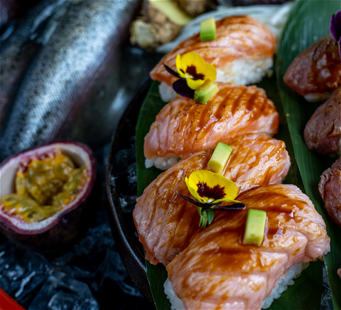 Fusion Torched Salmon Nigiri
