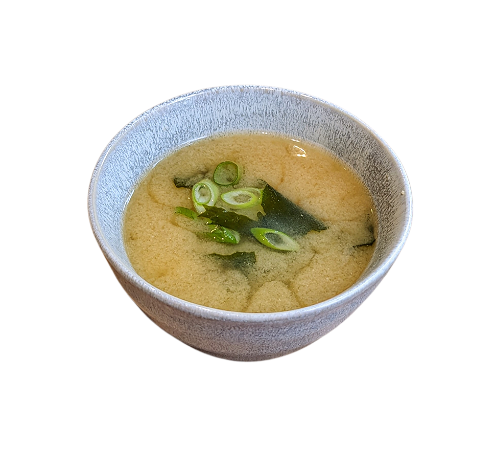 Miso soep met wakame zeewier en verse lente uitjes