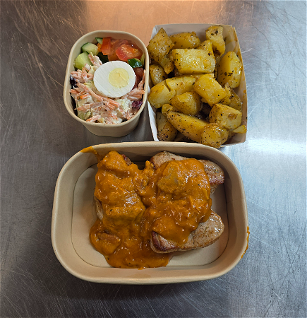 Varkenshaas medaillon met stroganoff saus