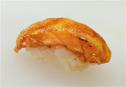 Flamed Sweet Salmon nigiri