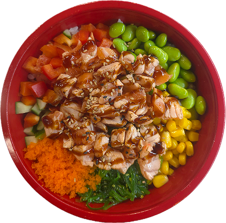Nieuw! Flamed Salmon Poke bowl
