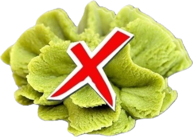 Ik wil GEEN wasabi ontvangen!