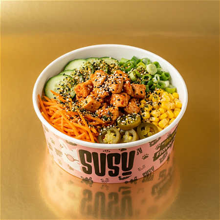 Poké bowl spicy kip