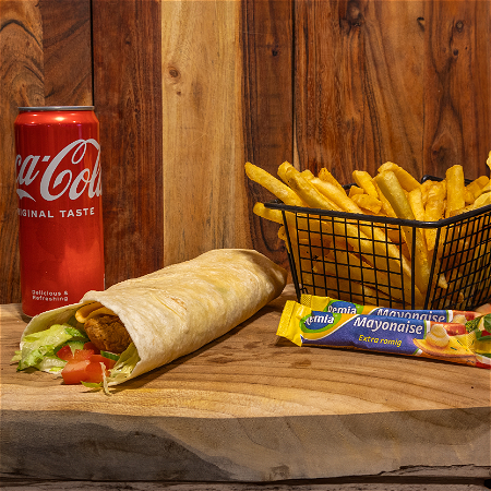 Krokante Kipwrap Kaas Menu