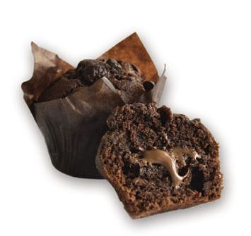 Chocolade Muffin met hazelnoot vulling