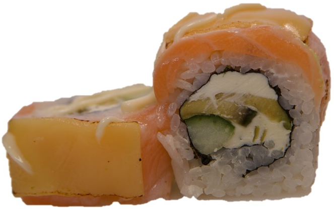 Soft Shell Flamed Salmon Cheese & Cheese roll