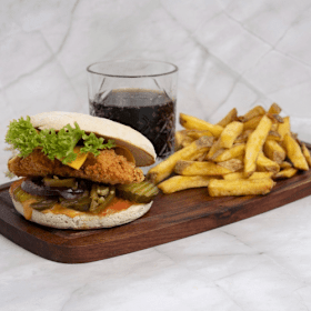 Piri piri chicken burger menu