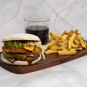 BBQ chicken burger menu