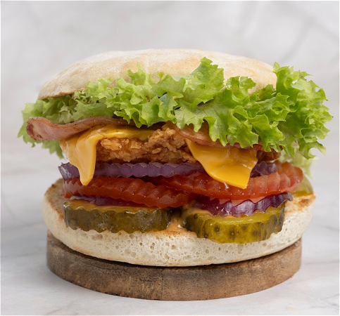 Bacon chicken burger