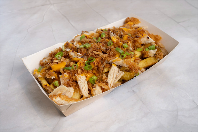Loaded fries spicy chicken