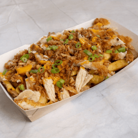 Loaded fries spicy crispy chicken