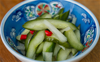 Gemarineerde komkommers