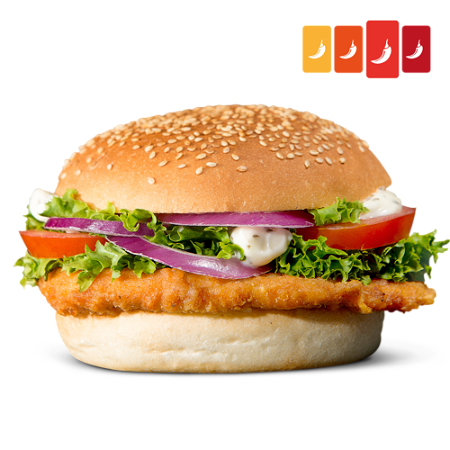 Crispy filetburger hot en spicy 95 gram