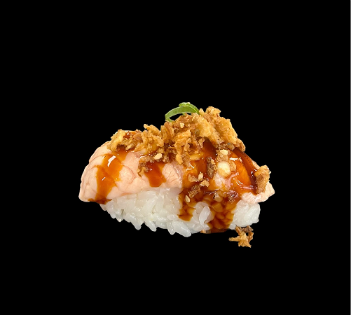 Falmed crunchy sake Nigiri