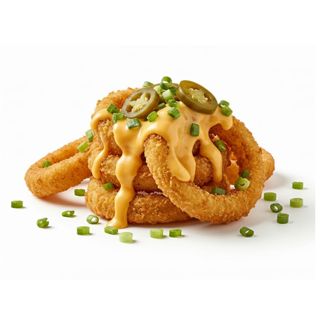 LOADED ONION RINGS CHEESY JALAPEÑO