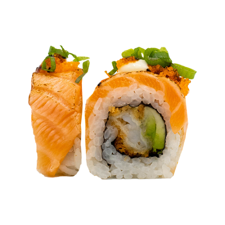 Flamed Salmon Ebi roll