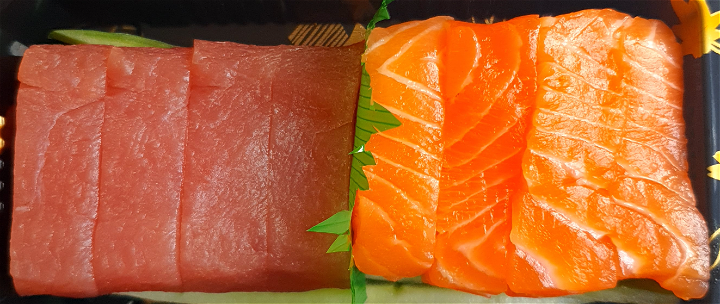 Duo zalm en tonijn sashimi