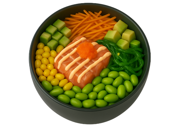 Poke bowl spicy salmon