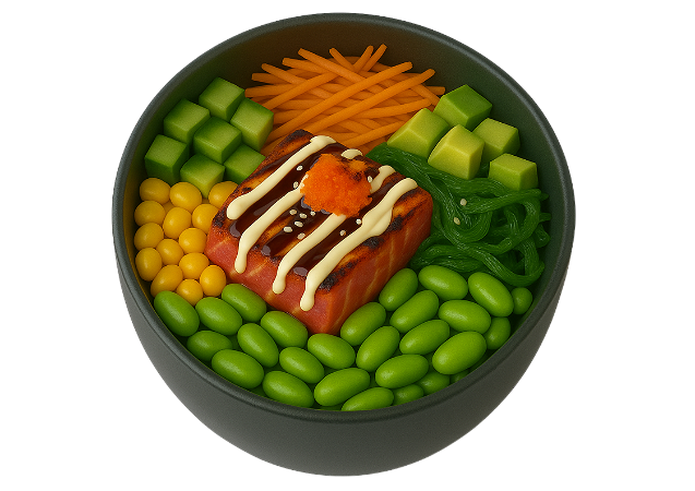 Poke bowl flamed tuna