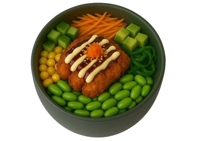 Poke bowl crispy chicken