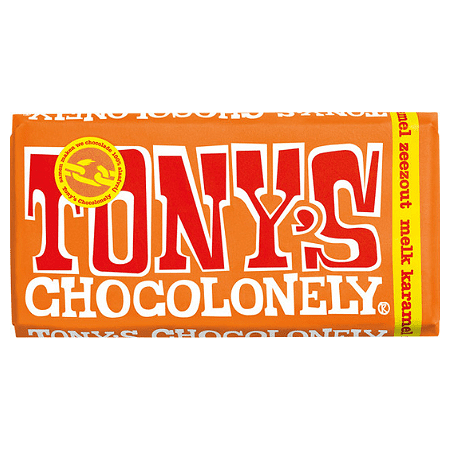 Tony’s chocolonely  melkchocolade karamel & zeezout