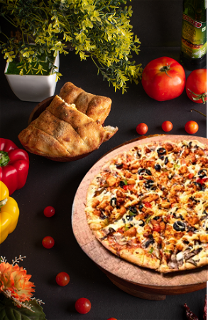 Pizza kip met groente, 31 cm