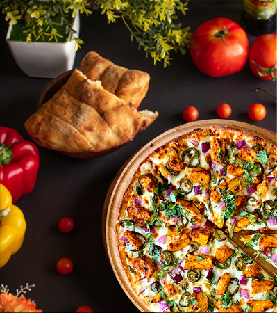 Indian chicken curry pizza, 31 cm