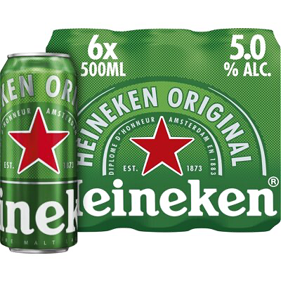 Heineken Premium Pilsener Bier 500ml 6 pack