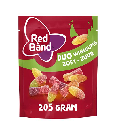 Red Band Duo winegums zoet zuur