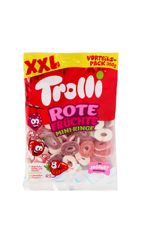 Trolli mini-ringen Rood fruit 350 gram