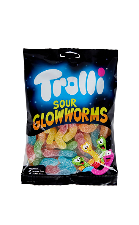 Trolli zure glimwormen 250 gram