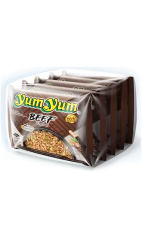 5x Yum Yum beef noodles 