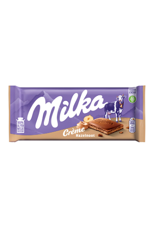 Milka Chocoladereep hazelnoot crème