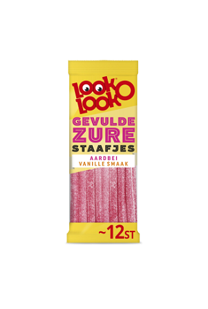 Look-O-Look Gevulde Zure staafjes aardbei vanille smaak