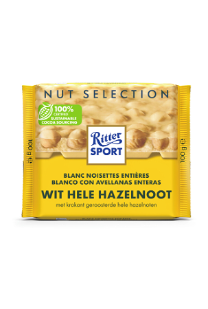 Ritter Sport wit hele hazelnoot