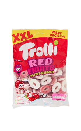 Trolli mini-ringen Rood fruit 350 gram
