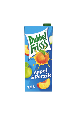 DubbelFrisss Appel & perzik 1,5 liter