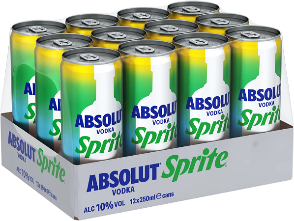 12 x Absolut Vodka & Sprite