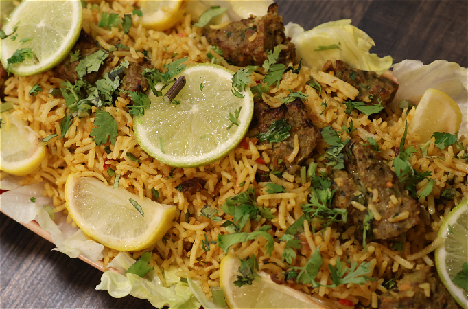 Lamskebab biryani