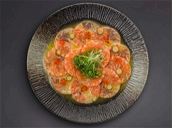Zalm carpaccio met forelkaviaar
