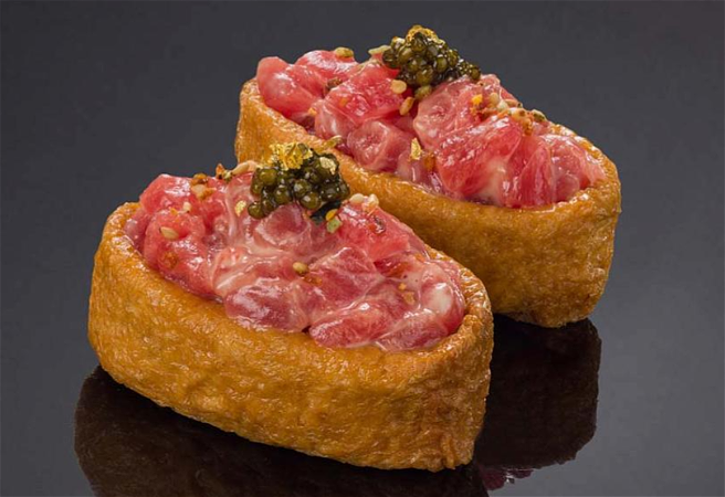 Inari met tonijn met zwart kaviaar