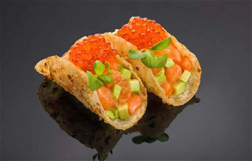 Taco-zalm met avocado
